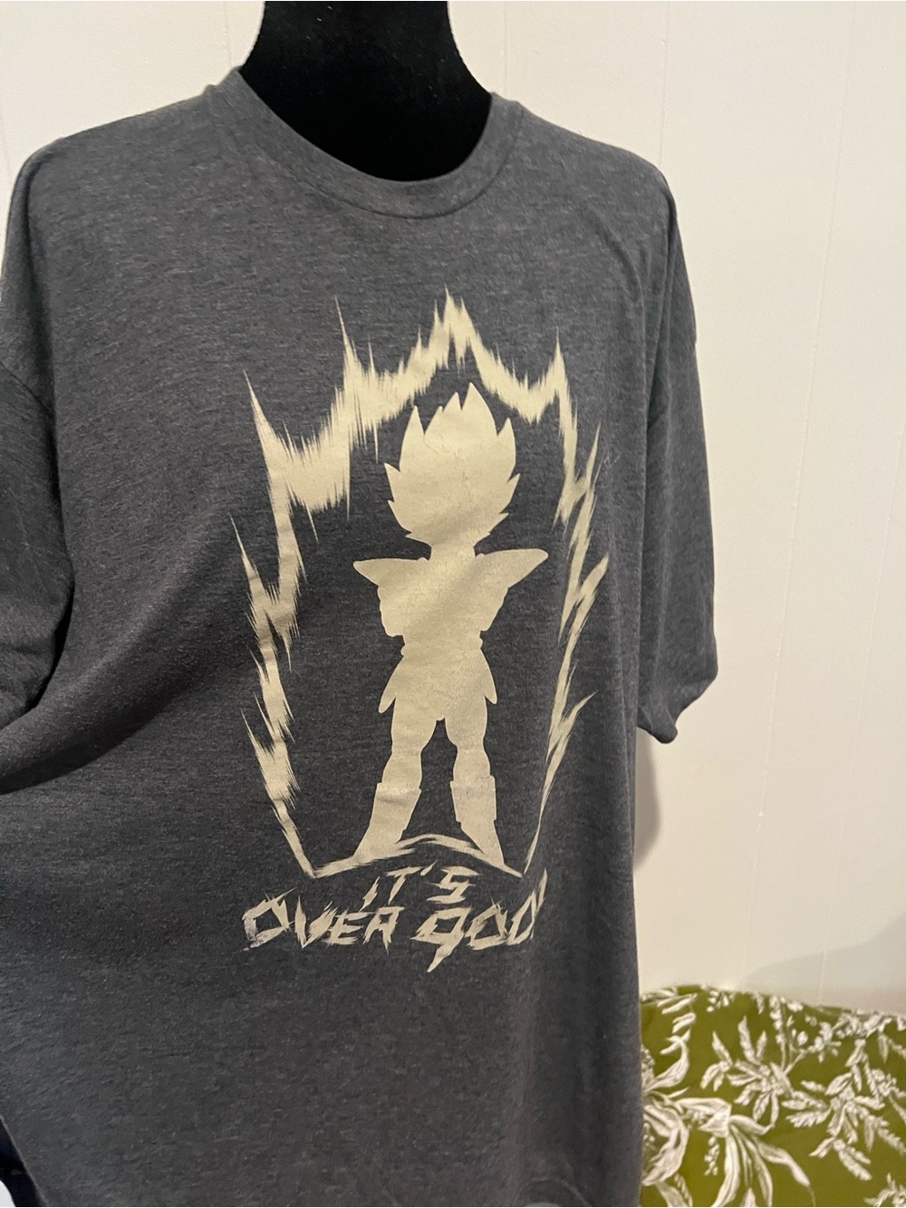 Vintage Mens 2X DRAGONBALL Z Dark Gray with Metallic Silver.